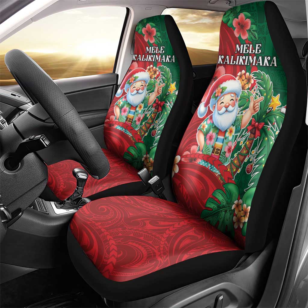 Hawaii Christmas Car Seat Cover Mele Kalikimaka Funny Hawaiian Santa DT05 - Polynesian Pride
