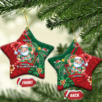 Hawaii Christmas Ceramic Ornament Mele Kalikimaka Funny Hawaiian Santa - Polynesian Pride