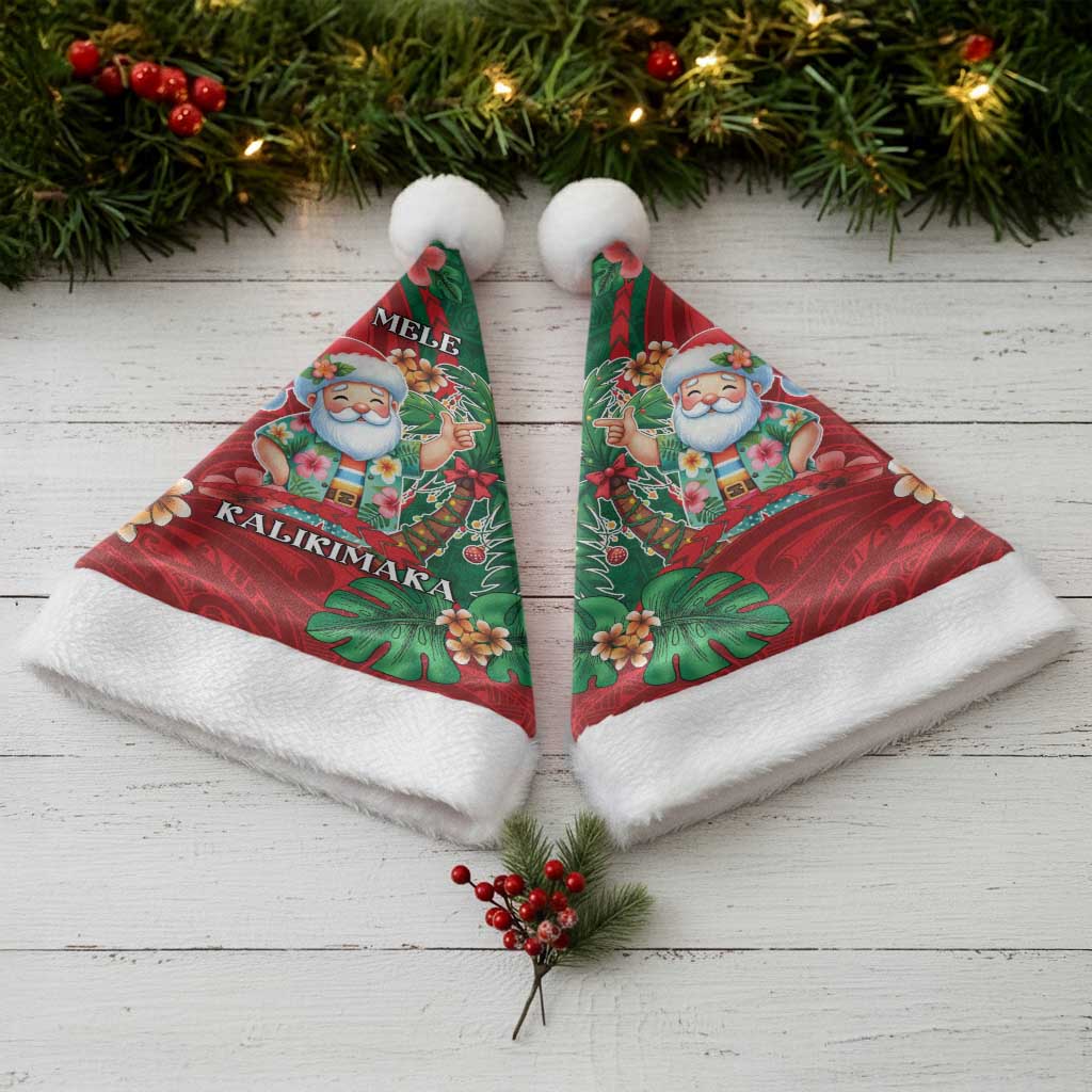 Hawaii Christmas Santa Hat Mele Kalikimaka Funny Hawaiian Santa - Polynesian Pride