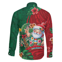 Hawaii Christmas Family Matching Short Sleeve Bodycon Dress and Hawaiian Shirt Mele Kalikimaka Funny Hawaiian Santa DT05 - Polynesian Pride