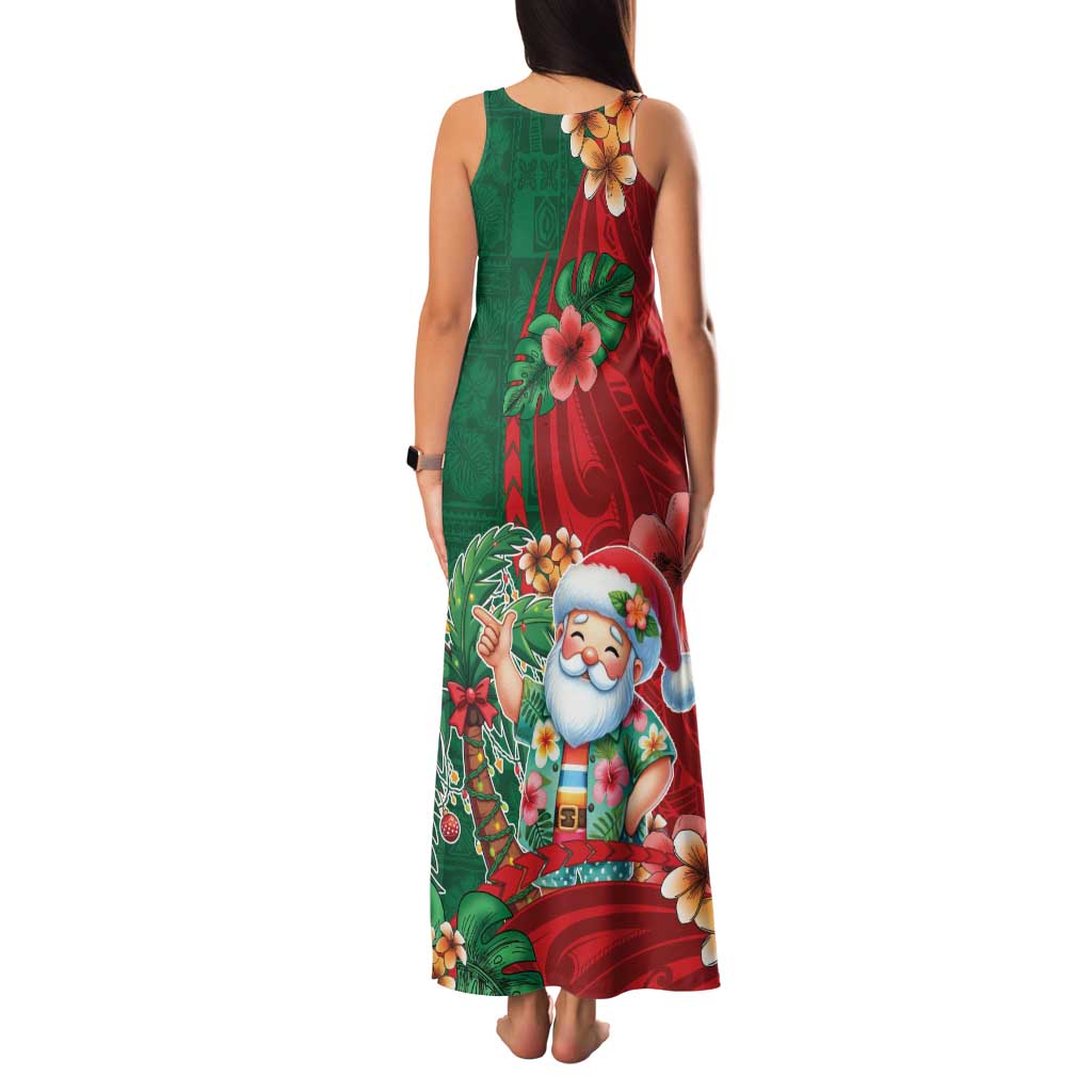 Hawaii Christmas Family Matching Tank Maxi Dress and Hawaiian Shirt Mele Kalikimaka Funny Hawaiian Santa DT05 - Polynesian Pride