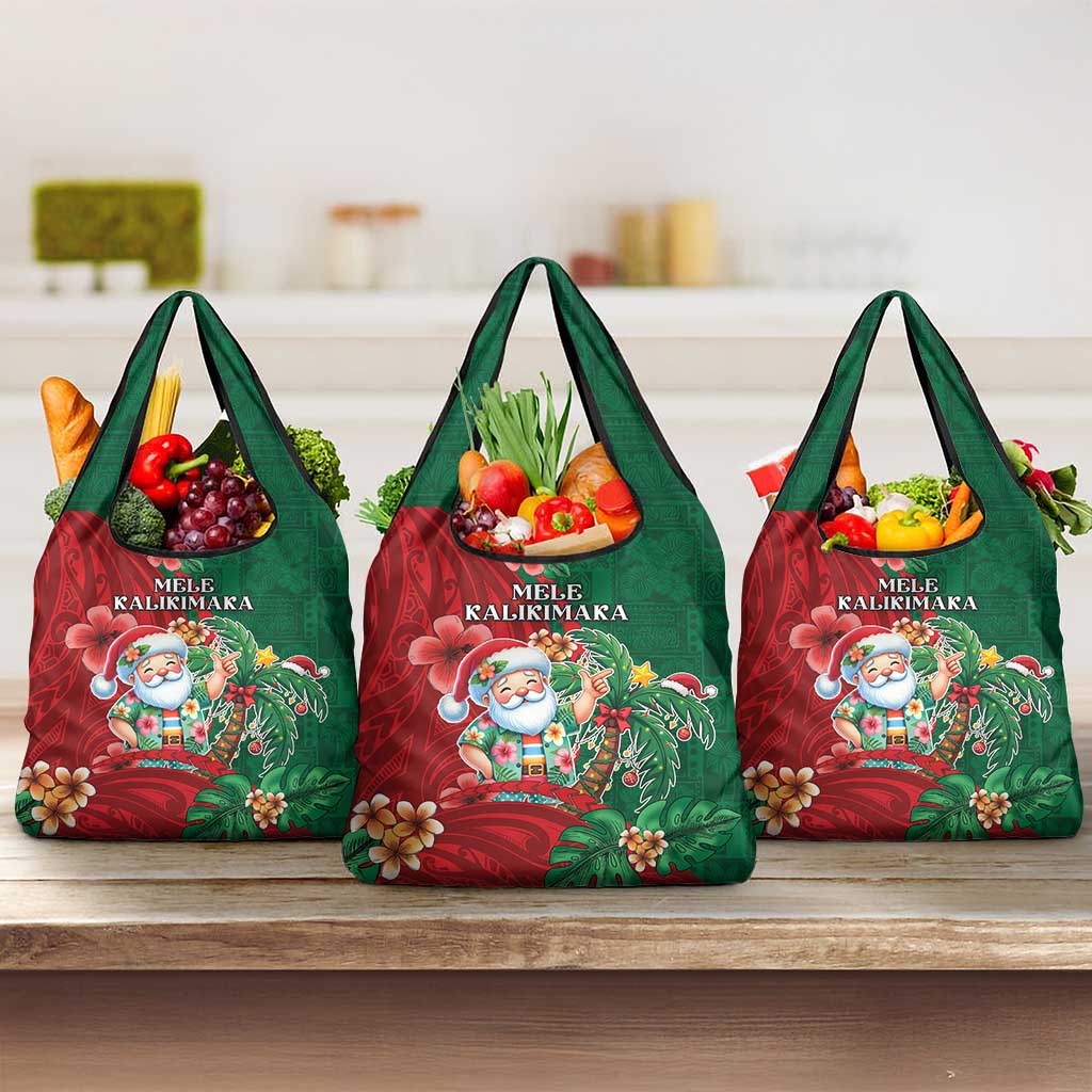 Hawaii Christmas Grocery Bag Mele Kalikimaka Funny Hawaiian Santa - Polynesian Pride