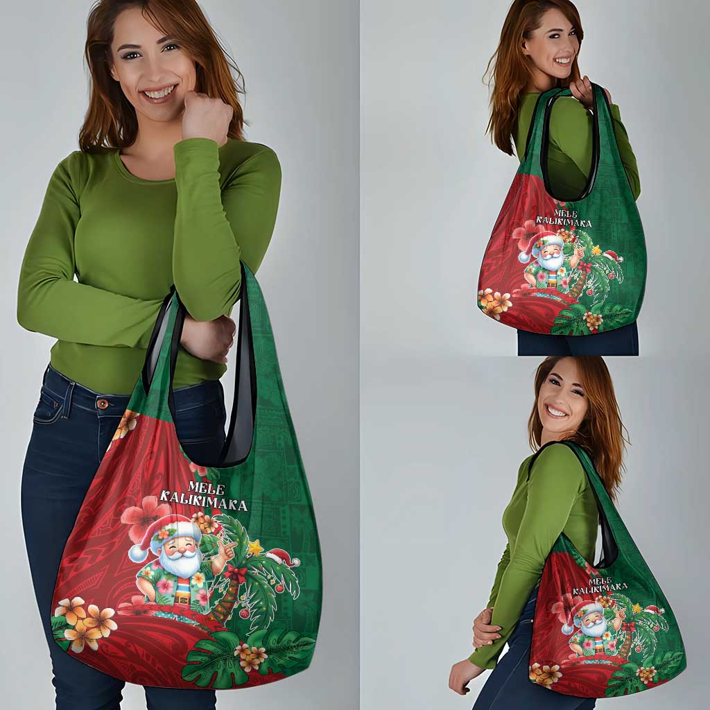 Hawaii Christmas Grocery Bag Mele Kalikimaka Funny Hawaiian Santa - Polynesian Pride