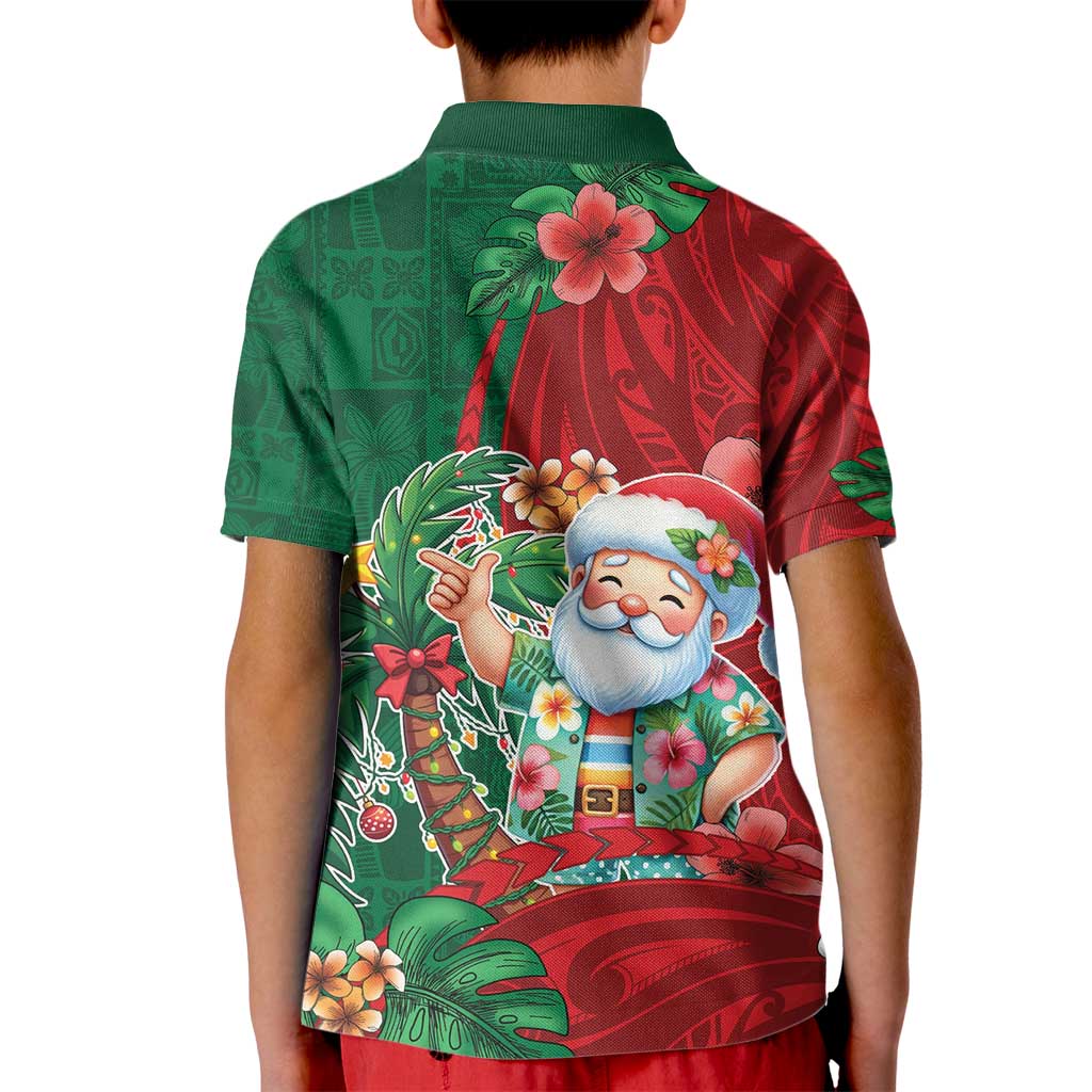 Hawaii Christmas Kid Polo Shirt Mele Kalikimaka Funny Hawaiian Santa DT05 - Polynesian Pride