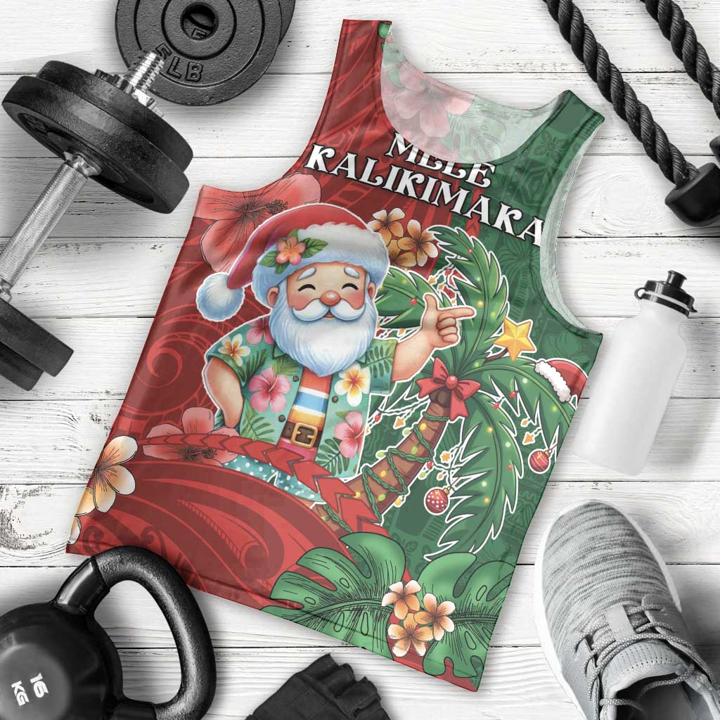 Hawaii Christmas Men Tank Top Mele Kalikimaka Funny Hawaiian Santa - Polynesian Pride