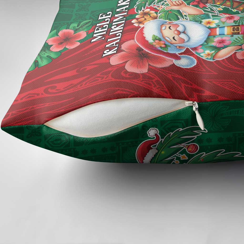 Hawaii Christmas Pillow Cover Mele Kalikimaka Funny Hawaiian Santa - Polynesian Pride