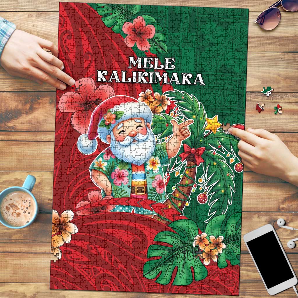 Hawaii Christmas Puzzle Mele Kalikimaka Funny Hawaiian Santa DT05 Green - Polynesian Pride
