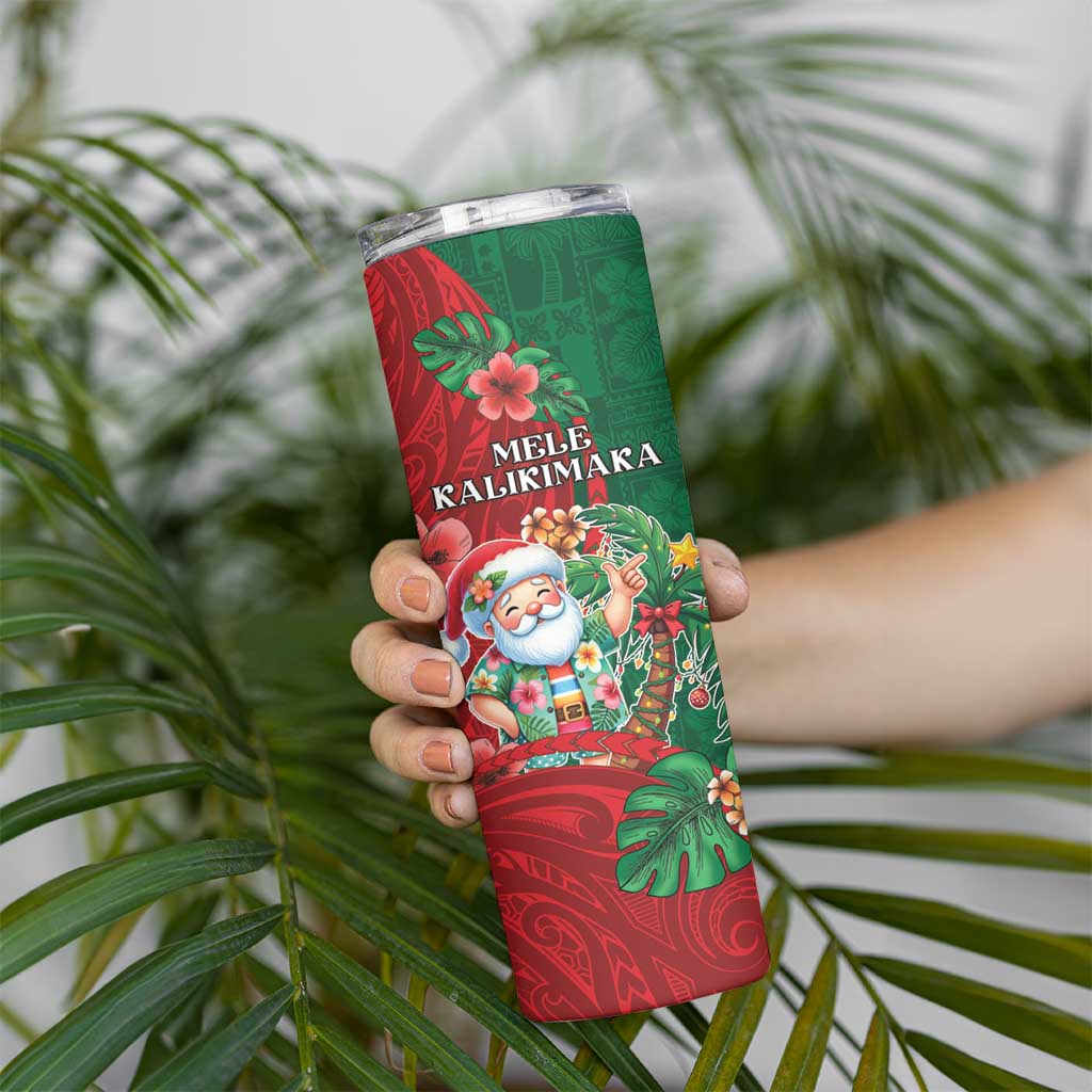 Hawaii Christmas Skinny Tumbler Mele Kalikimaka Funny Hawaiian Santa DT05 - Polynesian Pride