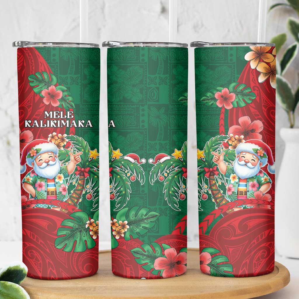 Hawaii Christmas Skinny Tumbler Mele Kalikimaka Funny Hawaiian Santa DT05 - Polynesian Pride