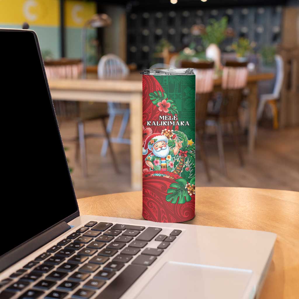 Hawaii Christmas Skinny Tumbler Mele Kalikimaka Funny Hawaiian Santa DT05 - Polynesian Pride