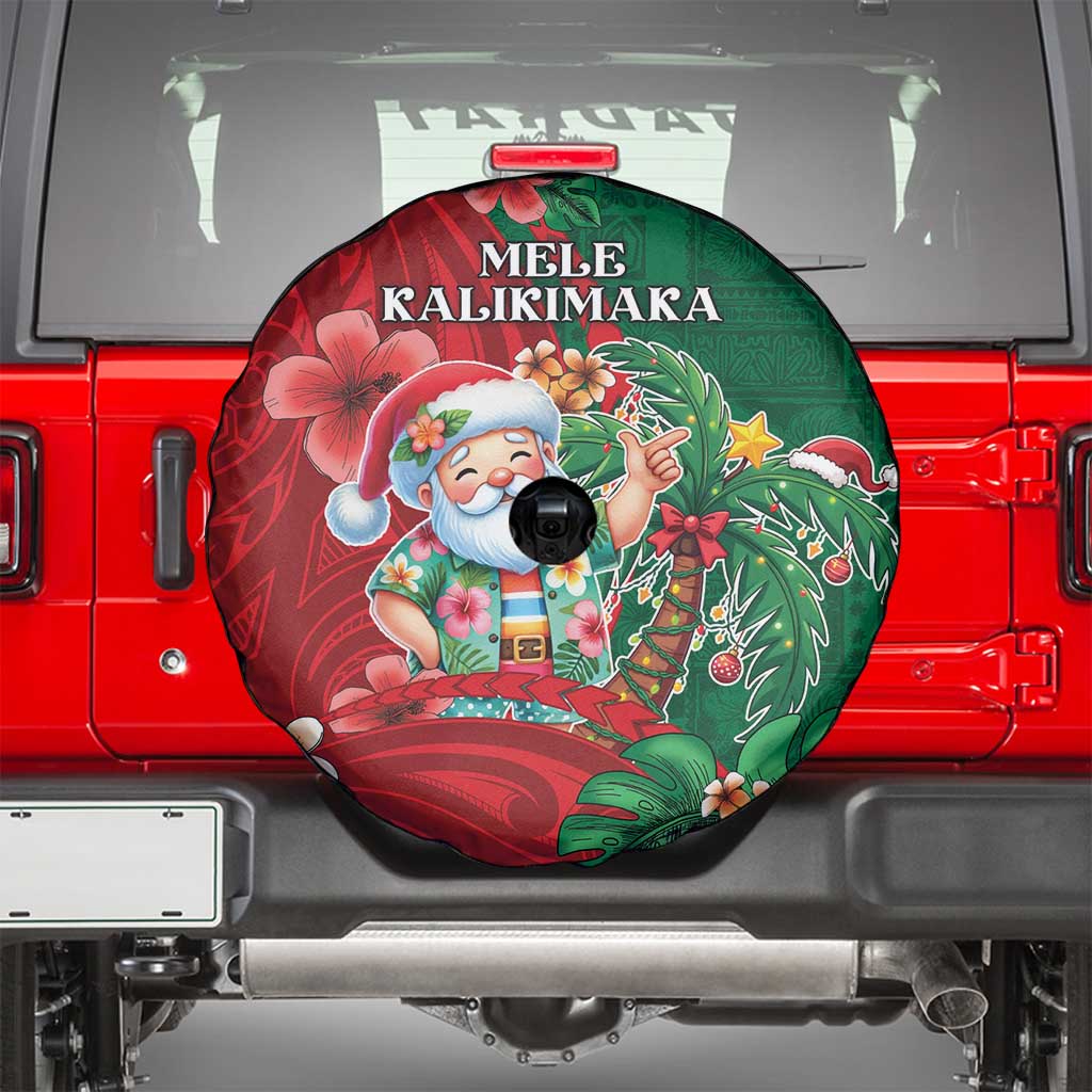 Hawaii Christmas Spare Tire Cover Mele Kalikimaka Funny Hawaiian Santa DT05 - Polynesian Pride