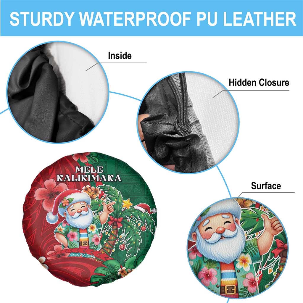 Hawaii Christmas Spare Tire Cover Mele Kalikimaka Funny Hawaiian Santa DT05 - Polynesian Pride