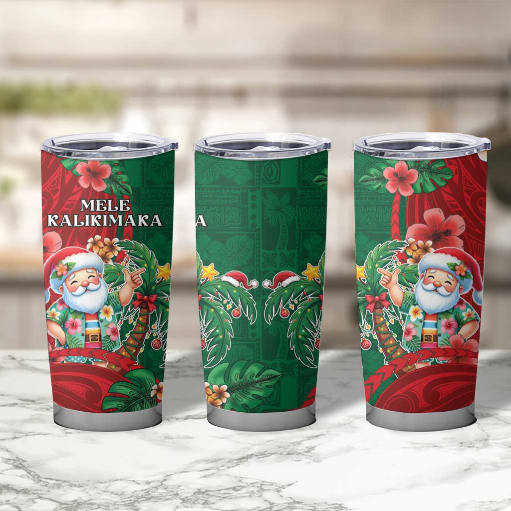 Hawaii Christmas Tumbler Cup Mele Kalikimaka Funny Hawaiian Santa DT05 - Polynesian Pride