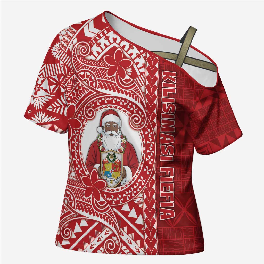 Tonga Christmas Cross Shoulder Shirt Kilisimasi Fiefia - Polynesian Pride