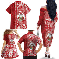 Tonga Christmas Family Matching Off The Shoulder Long Sleeve Dress and Hawaiian Shirt Kilisimasi Fiefia - Polynesian Pride