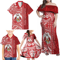 Tonga Christmas Family Matching Off Shoulder Maxi Dress and Hawaiian Shirt Kilisimasi Fiefia - Polynesian Pride
