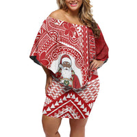 Tonga Christmas Family Matching Off Shoulder Short Dress and Hawaiian Shirt Kilisimasi Fiefia - Polynesian Pride