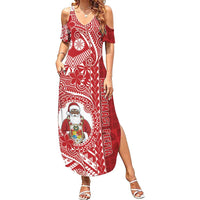 Tonga Christmas Family Matching Summer Maxi Dress and Hawaiian Shirt Kilisimasi Fiefia - Polynesian Pride