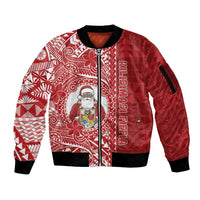 Tonga Christmas Sleeve Zip Bomber Jacket Kilisimasi Fiefia - Polynesian Pride
