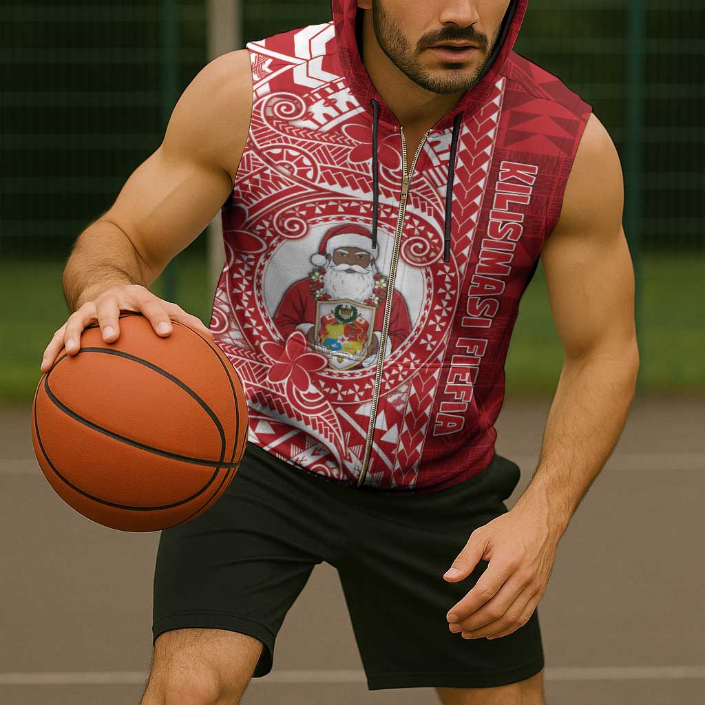 Tonga Christmas Sleeveless Zip Hoodie Kilisimasi Fiefia - Polynesian Pride