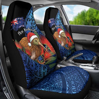 New Zealand Christmas Car Seat Cover Santa Kiwi Bird With Pohutukawa Flowers DT05 - Polynesian Pride