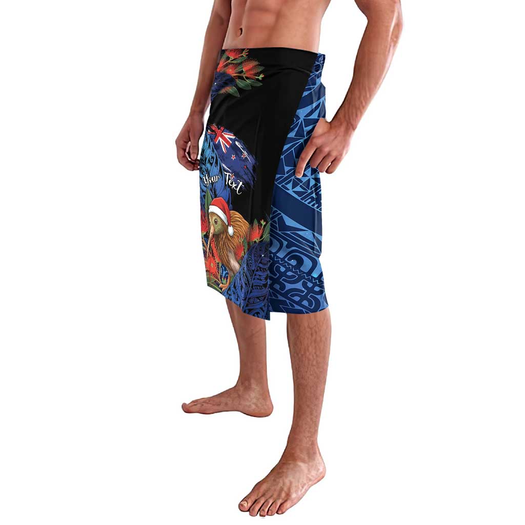 Personalised New Zealand Christmas Lavalava Santa Kiwi Bird With Pohutukawa Flowers - Polynesian Pride