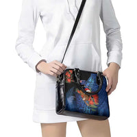 New Zealand Christmas Shoulder Handbag Santa Kiwi Bird With Pohutukawa Flowers - Polynesian Pride