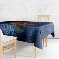 New Zealand Christmas Tablecloth Santa Kiwi Bird With Pohutukawa Flowers - Polynesian Pride