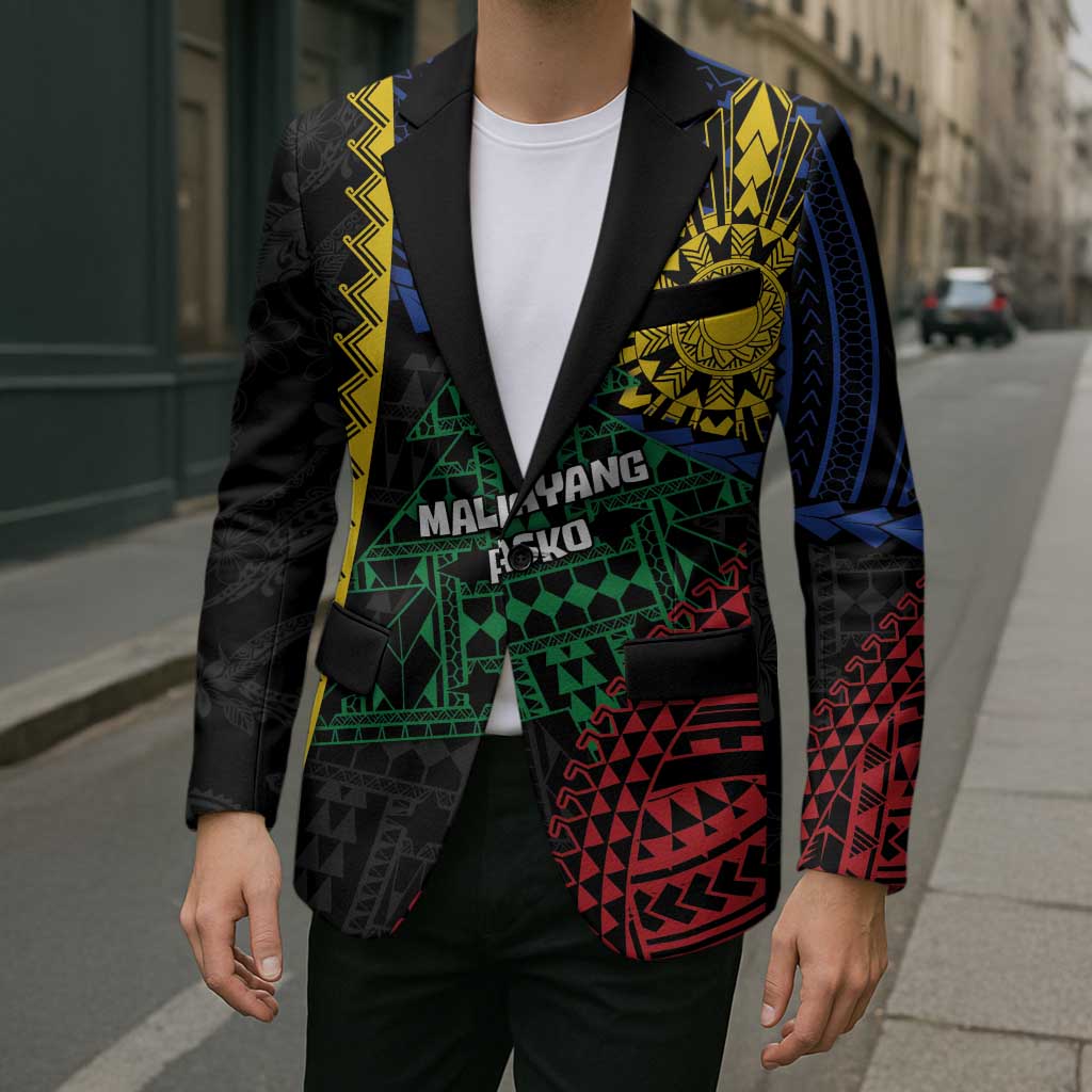 Personalised Philippines Christmas Blazer Xmas Tree Filipino Tribal Patterns - Polynesian Pride