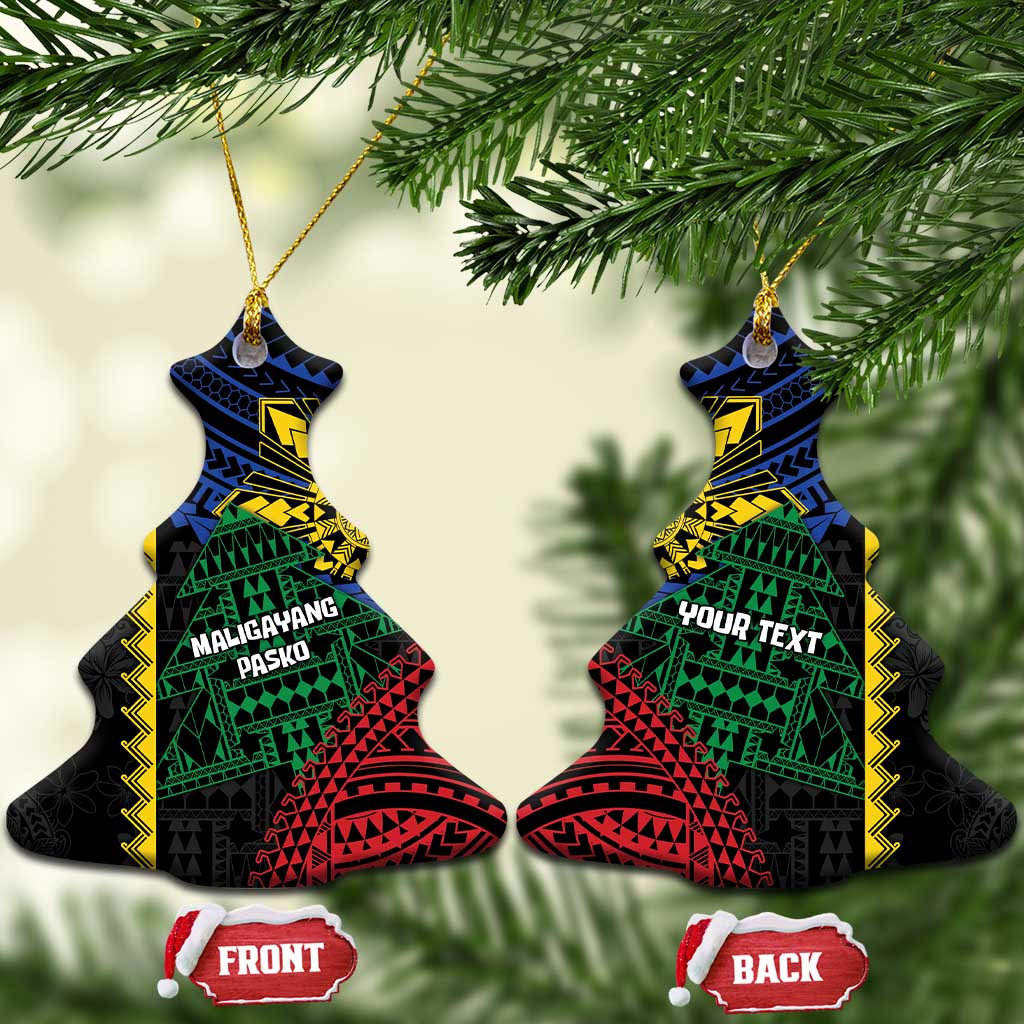 Personalised Philippines Christmas Ceramic Ornament Xmas Tree Filipino Tribal Patterns - Polynesian Pride