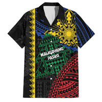 Personalised Philippines Christmas Family Matching Mermaid Dress and Hawaiian Shirt Xmas Tree Filipino Tribal Patterns DT05 Dad's Shirt - Short Sleeve Black - Polynesian Pride