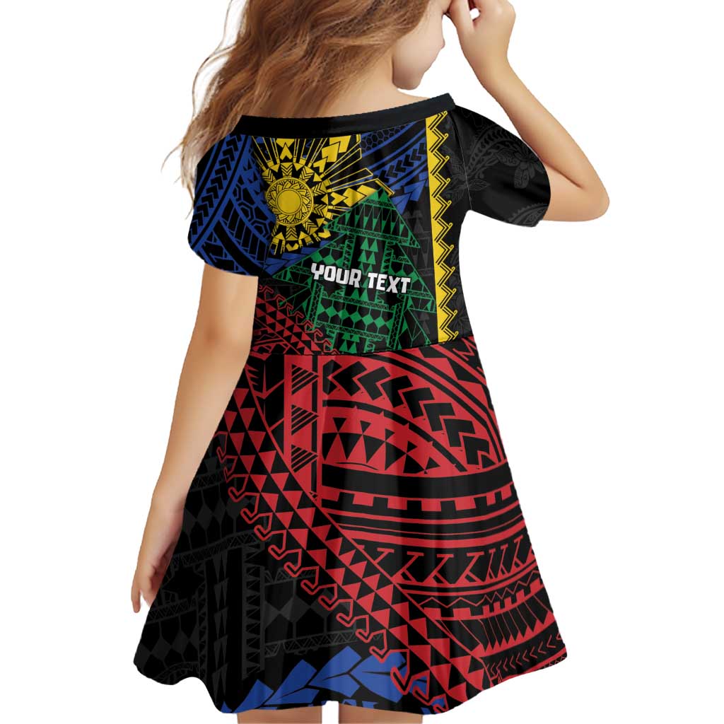 Personalised Philippines Christmas Family Matching Off Shoulder Maxi Dress and Hawaiian Shirt Xmas Tree Filipino Tribal Patterns - Polynesian Pride