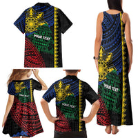 Personalised Philippines Christmas Family Matching Tank Maxi Dress and Hawaiian Shirt Xmas Tree Filipino Tribal Patterns DT05 - Polynesian Pride