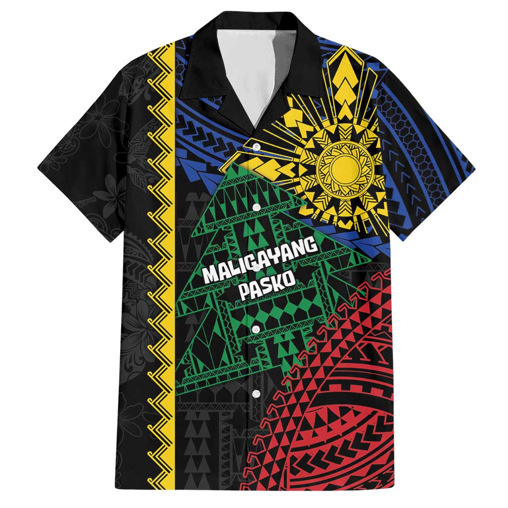 Personalised Philippines Christmas Hawaiian Shirt Xmas Tree Filipino Tribal Patterns - Polynesian Pride