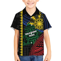 Personalised Philippines Christmas Kid Hawaiian Shirt Xmas Tree Filipino Tribal Patterns - Polynesian Pride