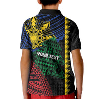 Personalised Philippines Christmas Kid Polo Shirt Xmas Tree Filipino Tribal Patterns - Polynesian Pride