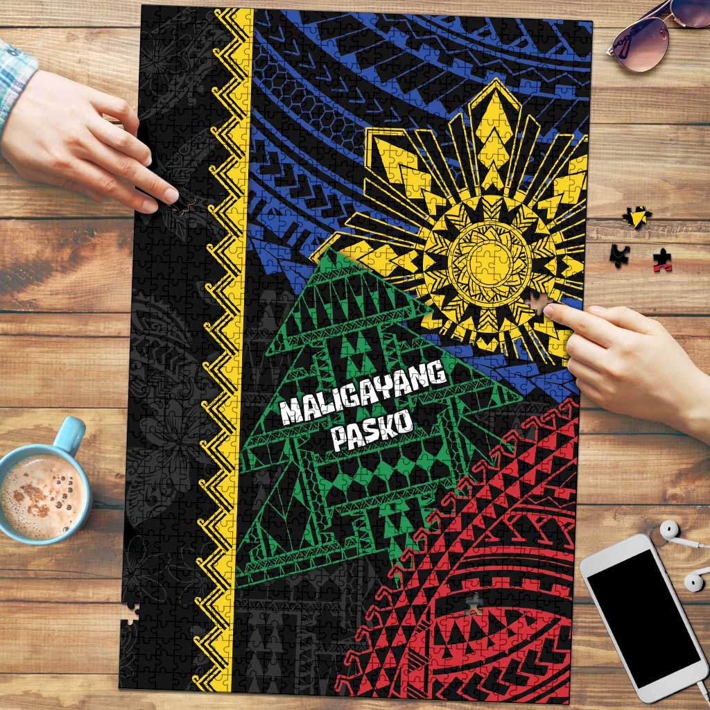 Philippines Christmas Puzzle Xmas Tree Filipino Tribal Patterns DT05 Black - Polynesian Pride