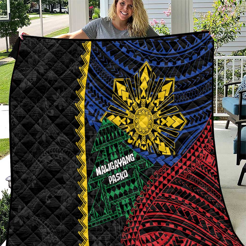 Philippines Christmas Quilt Xmas Tree Filipino Tribal Patterns DT05 Black - Polynesian Pride