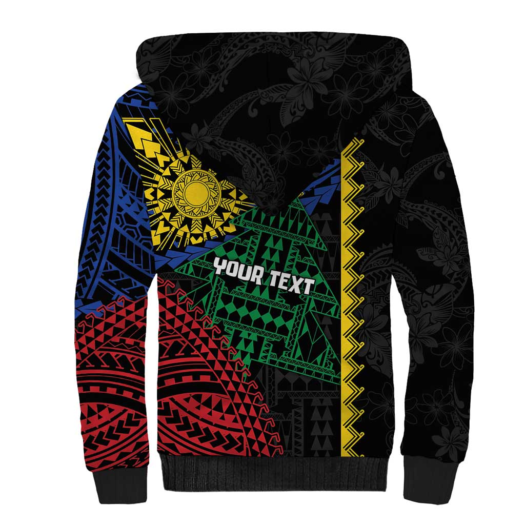 Personalised Philippines Christmas Sherpa Hoodie Xmas Tree Filipino Tribal Patterns - Polynesian Pride