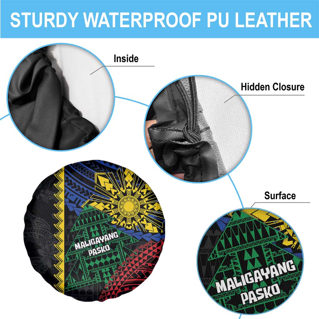 Philippines Christmas Spare Tire Cover Xmas Tree Filipino Tribal Patterns - Polynesian Pride