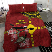 Rotuma Christmas Bedding Set Rotuma Myzomela Birds With Hibiscus Flowers DT05 - Polynesian Pride