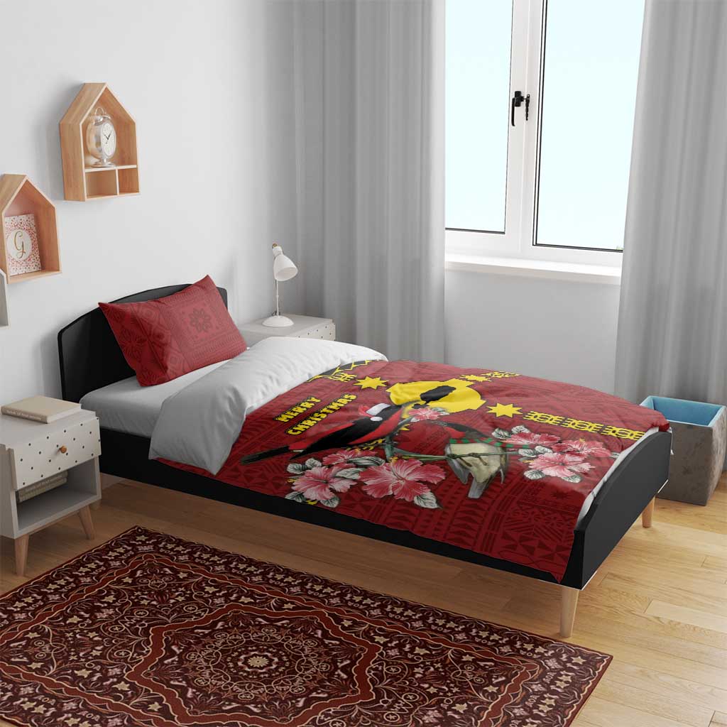 Rotuma Christmas Bedding Set Rotuma Myzomela Birds With Hibiscus Flowers DT05 - Polynesian Pride