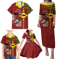 Rotuma Christmas Family Matching Puletasi and Hawaiian Shirt Rotuma Myzomela Birds With Hibiscus Flowers DT05 - Polynesian Pride