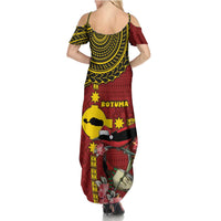 Rotuma Christmas Family Matching Summer Maxi Dress and Hawaiian Shirt Rotuma Myzomela Birds With Hibiscus Flowers DT05 - Polynesian Pride