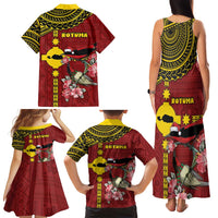 Rotuma Christmas Family Matching Tank Maxi Dress and Hawaiian Shirt Rotuma Myzomela Birds With Hibiscus Flowers DT05 - Polynesian Pride