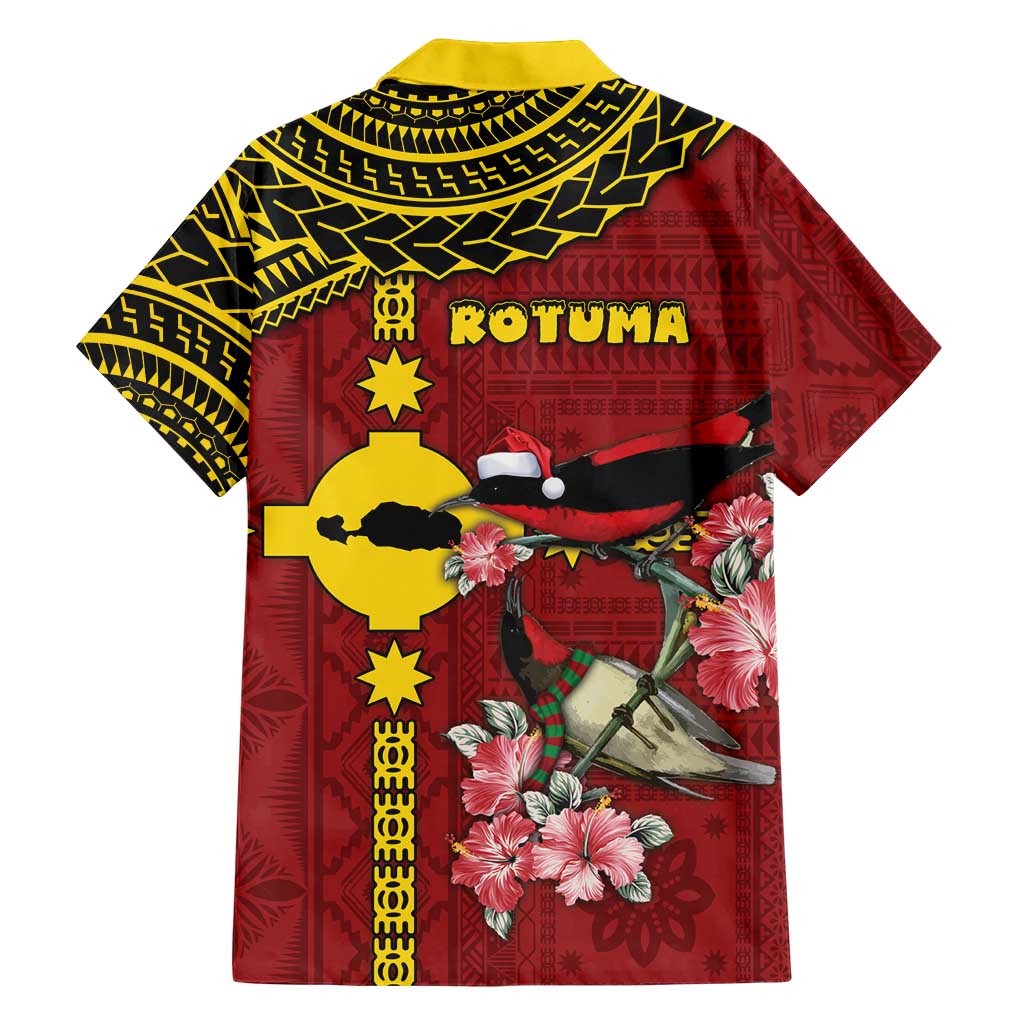 Rotuma Christmas Family Matching Tank Maxi Dress and Hawaiian Shirt Rotuma Myzomela Birds With Hibiscus Flowers DT05 - Polynesian Pride