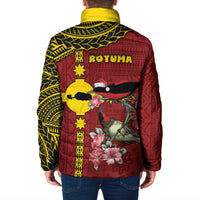 Rotuma Christmas Padded Jacket Rotuma Myzomela Birds With Hibiscus Flowers DT05 - Polynesian Pride