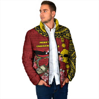 Rotuma Christmas Padded Jacket Rotuma Myzomela Birds With Hibiscus Flowers DT05 - Polynesian Pride