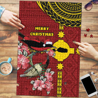 Rotuma Christmas Puzzle Rotuma Myzomela Birds With Hibiscus Flowers DT05 Red - Polynesian Pride