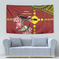 Rotuma Christmas Tapestry Rotuma Myzomela Birds With Hibiscus Flowers DT05 - Polynesian Pride